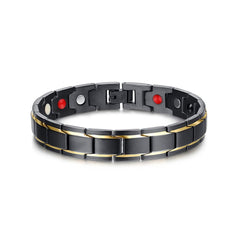 Abrray Magnetic Hematite Copper Bracelet Men's Health Bracelets with Hook Buckle Clasp Therapy Bangles Man Health Care Jewelry